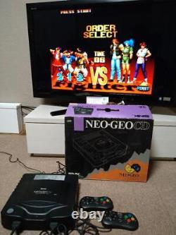 SNK Neo Geo CD Top Loading Console System with Controller x2, Box Set Tested