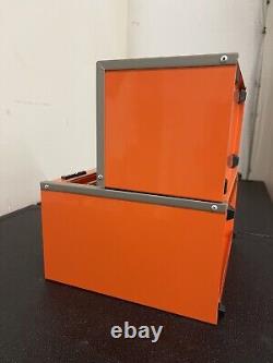 Snap-On Micro Roll Cab BOTTOM & TOP chest SET Mini Tool Box Electric Orange