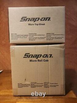 Snap-On-Micro Roll Cab BOTTOM & TOP chest SET Mini Tool Box Royal Blue. NEW