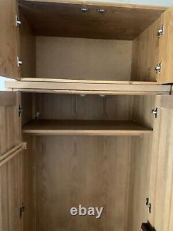 Solid Oak Double Wardrobes Set Of Two With Top Boxes