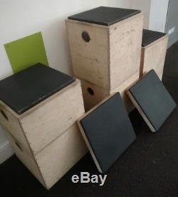 Stackable Plyo Plyometric CROSSFIT boxes set of 5 (12 16 18 20 24) +2 tops