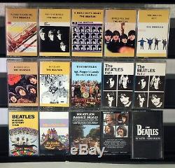 THE BEATLES COLLECTION 16 used cassettes in Wooden Roll Top Box Set lot
