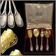 Top French All Sterling Silver Vermeil Dessert Set 4 Pc Box Musical Instruments