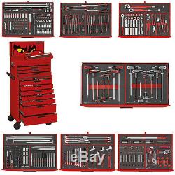 Teng Tools Super 417Pce Tool Kit Red FOAM TRAYS Toolbox Top Box Roller Cab