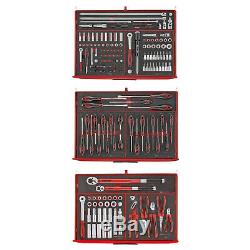 Teng Tools Super 417Pce Tool Kit Red FOAM TRAYS Toolbox Top Box Roller Cab