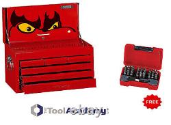 Teng Tools Toolbox Top Box Bearing Slides 6 Drawer + FREE TENG 28PC BIT SET