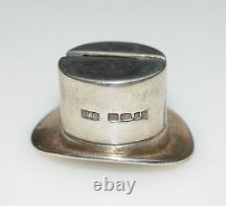 Top Hat Place Card Holders Sterling Silver Box Set Miniature DAB England 2003