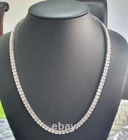 Top Quality F/VS 19.80Ct Round & Baguette Diamond Tennis Necklace For Women