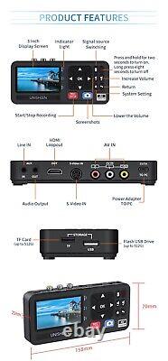VHS to Digital Converter with Screen, AV, VHS, DVD, HI8, Camcorder, Set Top Box