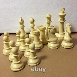 Vintage Chess Set Cavalier #1491 Weighted Pieces With Box -4 King