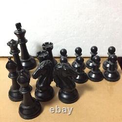 Vintage Chess Set Cavalier #1491 Weighted Pieces With Box -4 King