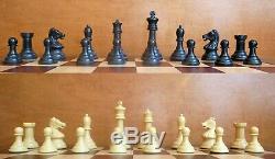 Vintage Drueke 36 Player's Choice Staunton Chess Set. Original Slide-top box