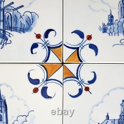 Vintage Dutch DELFT BLUE TILES MATCHING SET! UNDAMAGED! TOP! Ceramic Netherlands