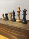 Vintage Lardy Wooden Chess Set Pieces With Slide-top Box- 3 1/4 King