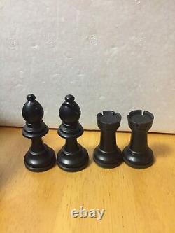 Vintage Lardy Wooden Chess set Pieces with slide-top box- 3 1/4 King