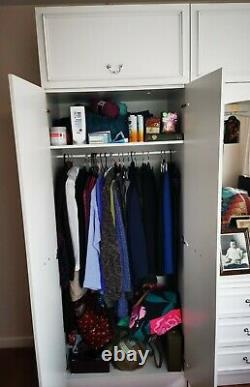 White modular Wardrobe Set with draws and top boxes easily separated six units