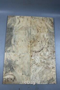 Worm-hole Spalted Maple Wood Bookmatch Electric Bass Drop Top Set Luthier 7548
